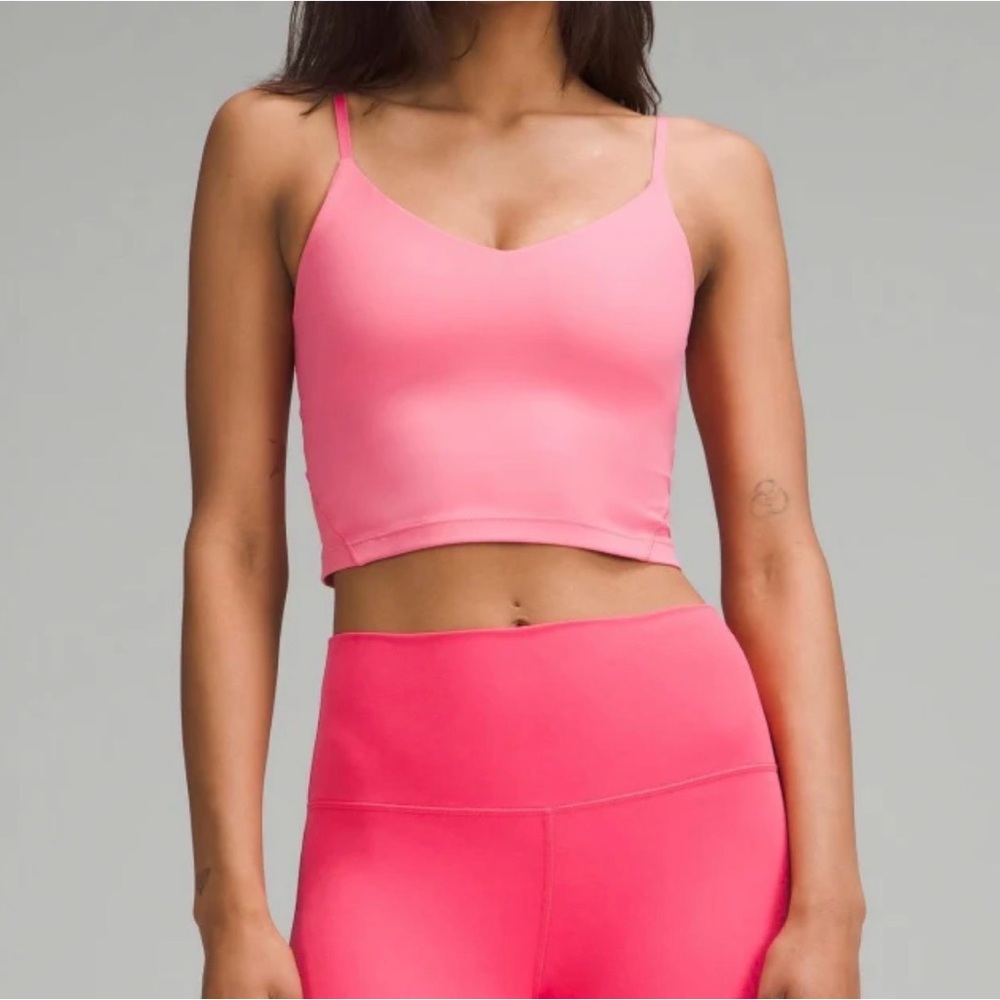 Lululemon align cropped cami A/B cup in Sakura Pink. Lightly worn